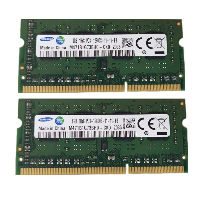 Samsung 16GB (2x8GB) 1RX8 DDR3 1600MHz PC3-12800S SODIMM Laptop RAM Memory 1.5V