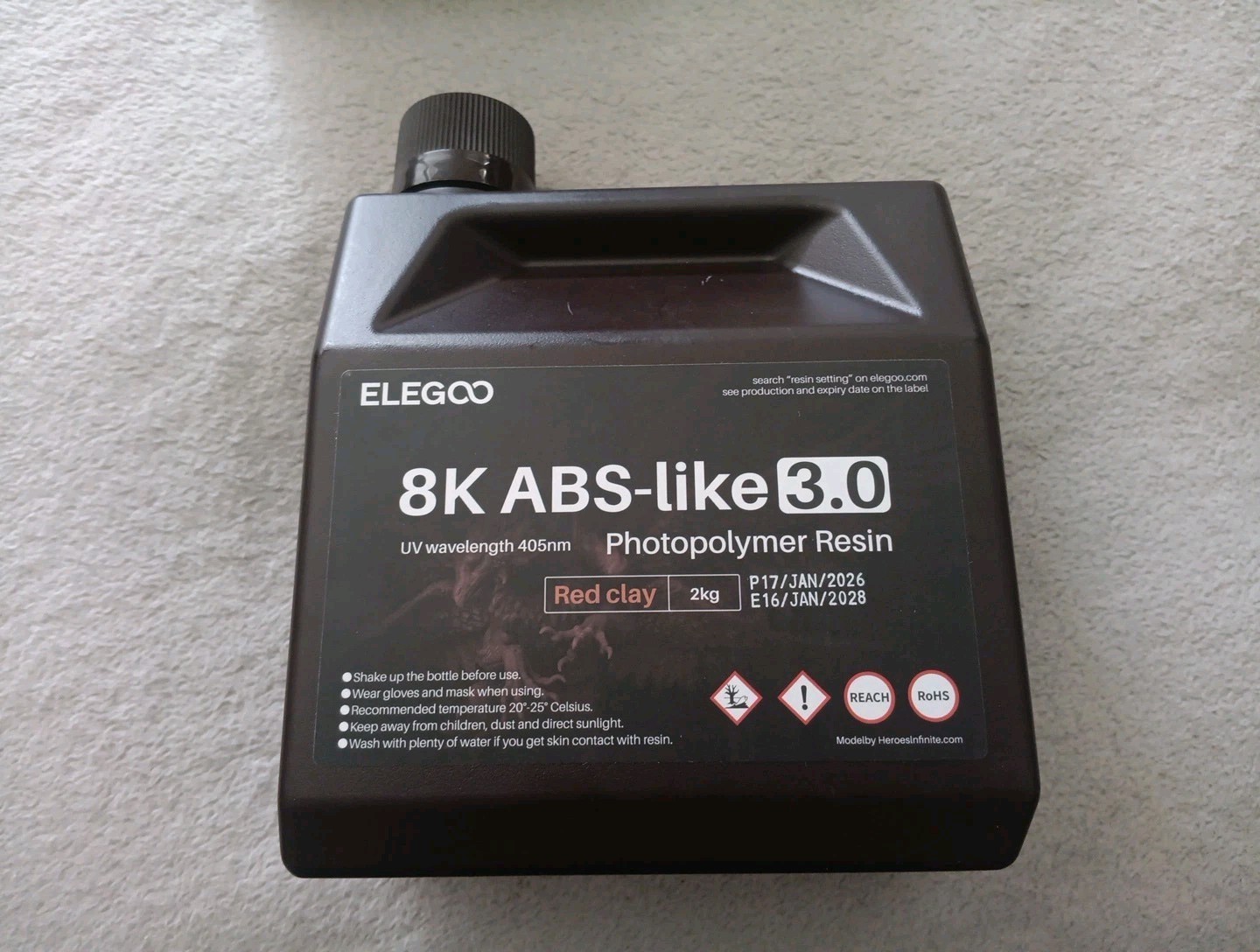 ELEGOO 8K Abs-Like Resin 3.0, Photopolymer Resin UV Curing 405Nm, Red Clay 