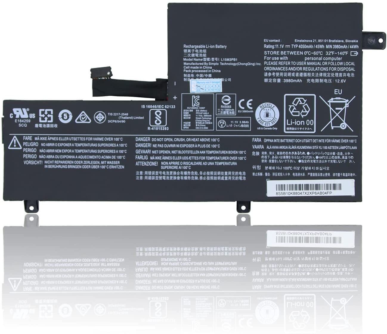 11.1V 45Wh 4050mAh L15M3PB1 L15L3PB1 Compatible for N22 N22-10 N22-20 N22 N23...