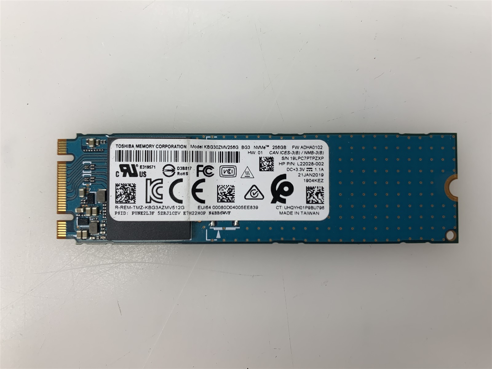 Toshiba KBG30ZMV256G BG3 256GB NVMe 