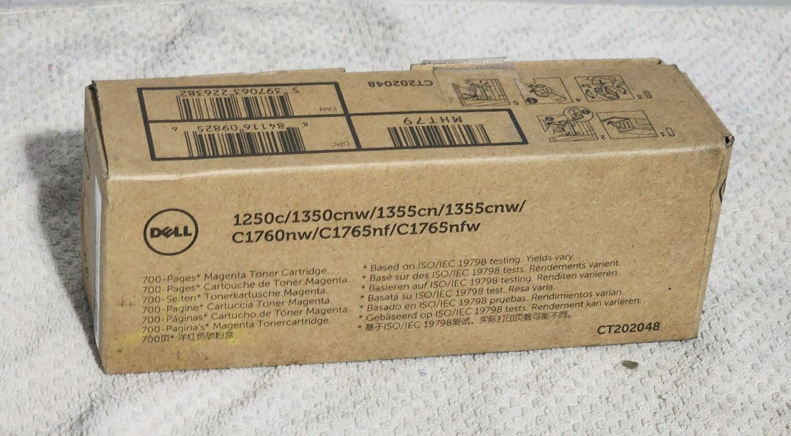 Dell Magenta Toner Cartridge CT202048 MHT79 1250c 1350cnw C1760nw C1765nf Genuin