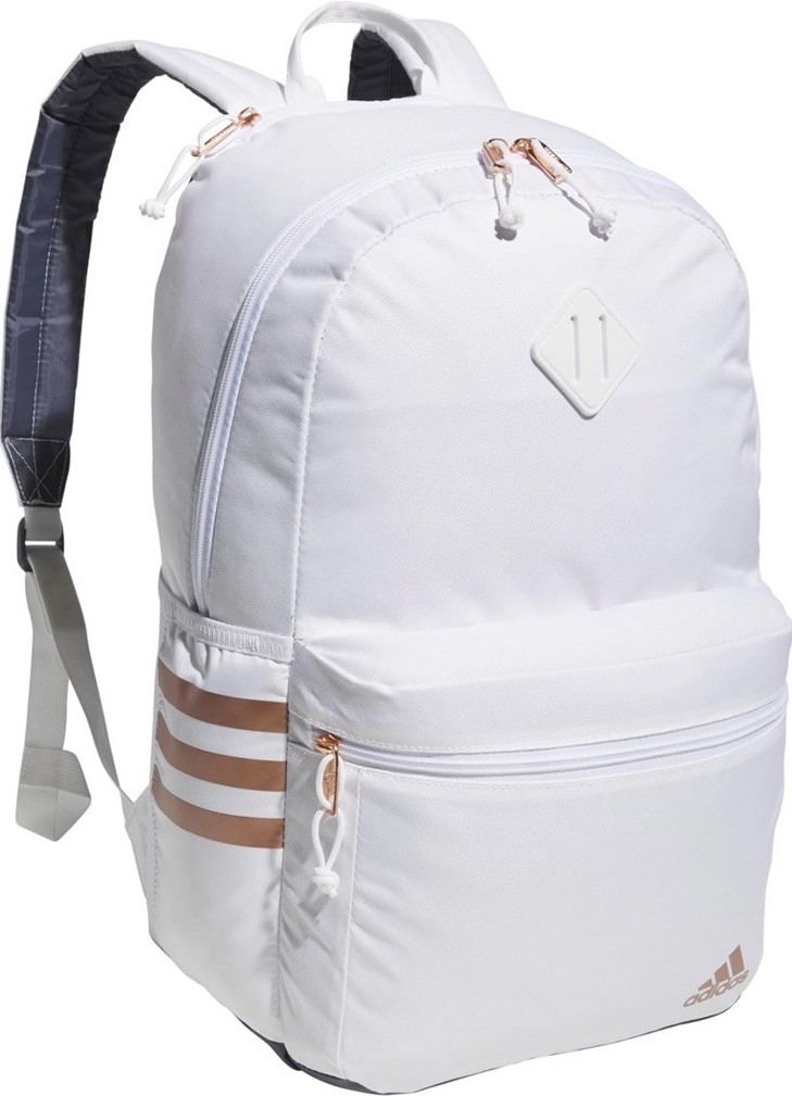 adidas White Backpack with Rose Gold Accents
