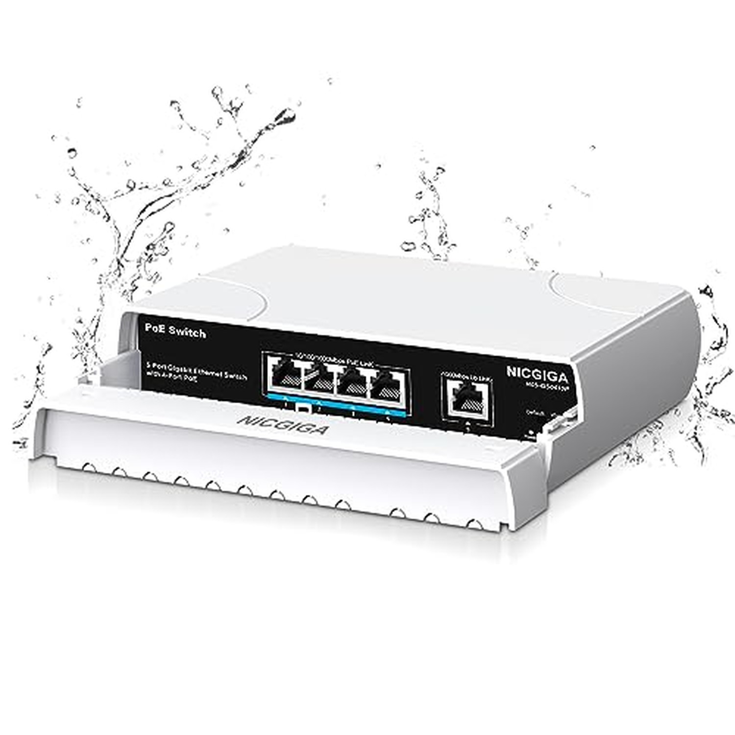 Outdoor Waterproof 4-Port Gigabit PoE Switch with 4 Port PoE+@78W + 1000Mbps ...