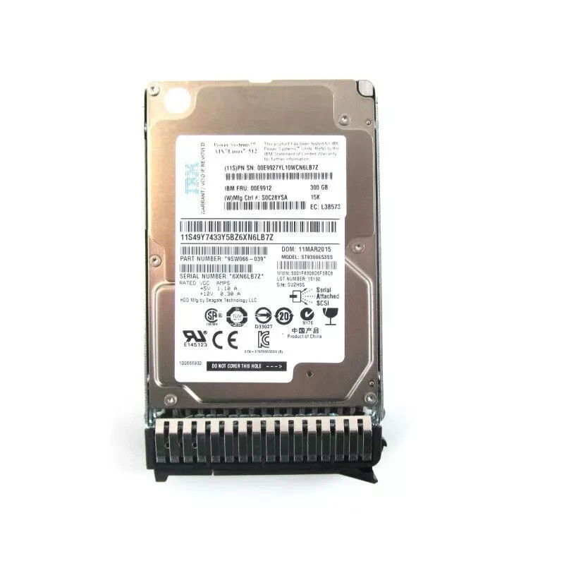 FOR NEW IBM 00E9912 00E9927 300GB 15K RPM 2.5" SAS 6Gbps SFF HDD Hard Drive