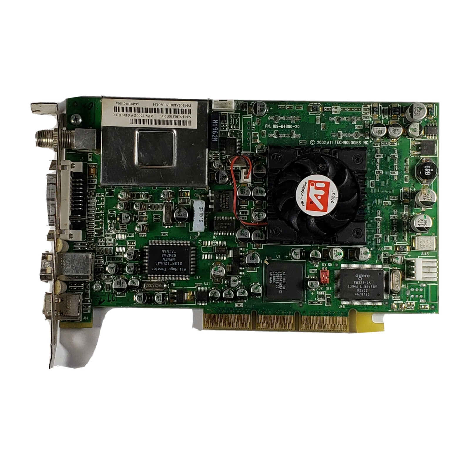 AGP card ATI Rage Theater AIW 8500DV 64M DDR 109-84800-20 DVI Vid I/O CATV DV