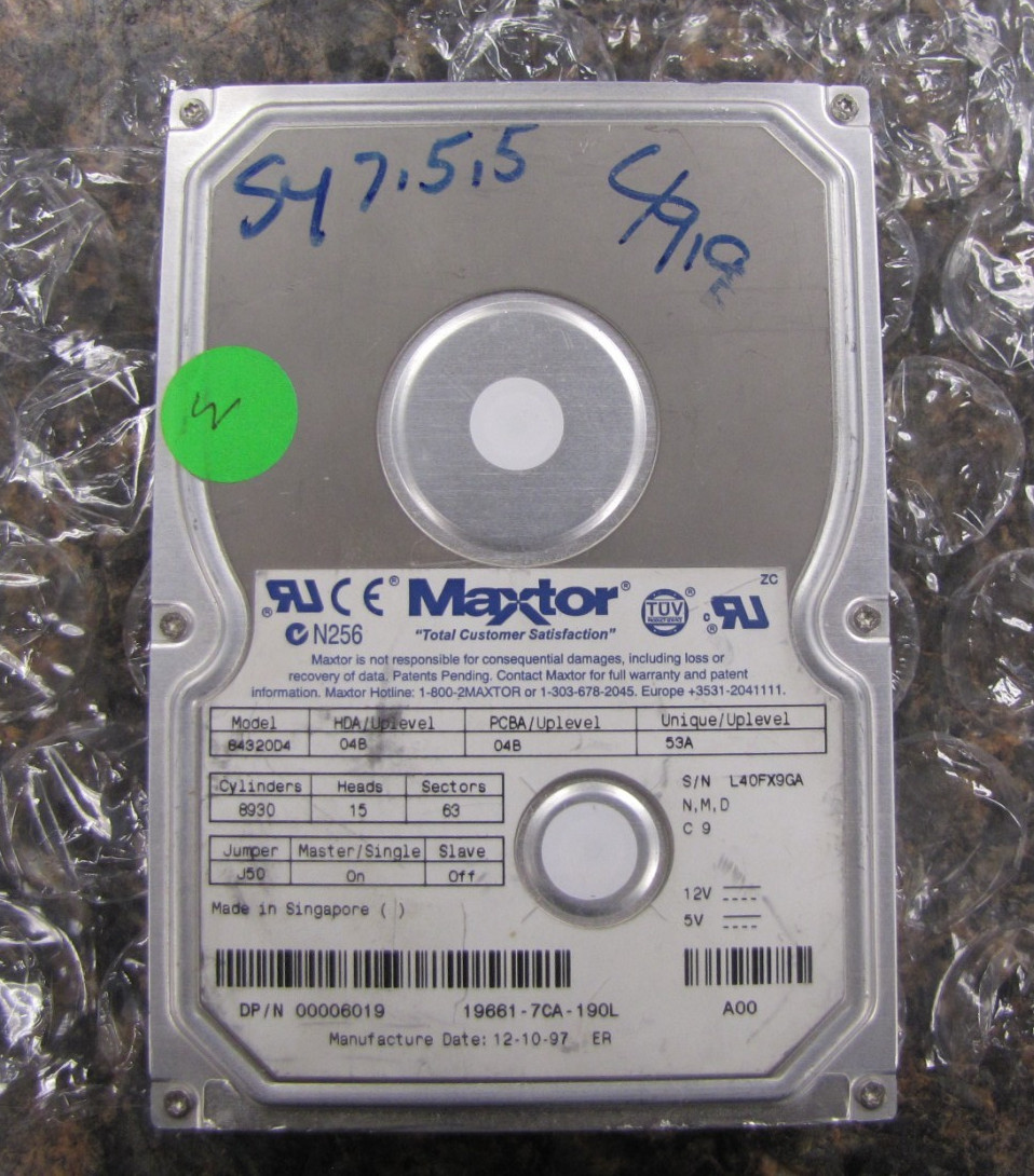 Maxtor 84320D4 Dell 06019 4.3GB 3.5" IDE Internal Hard Drive HDD -TESTED-NN14
