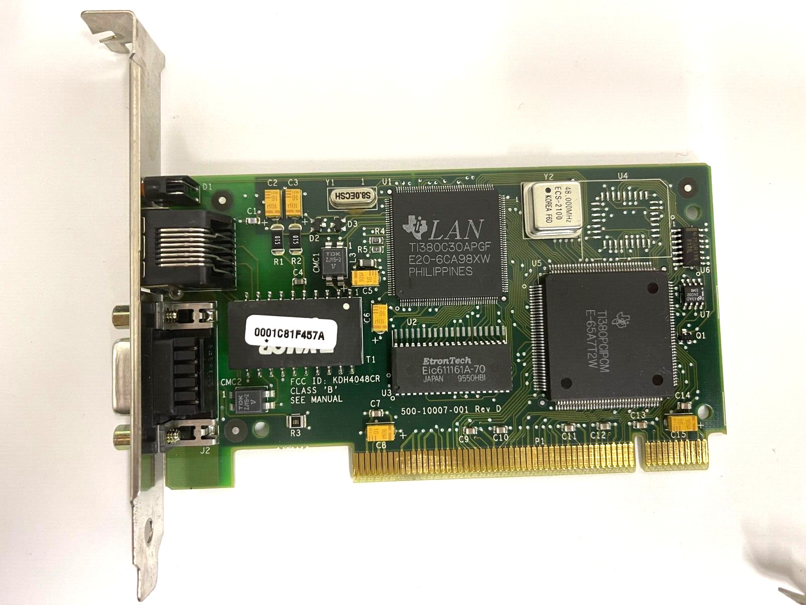 VINTAGE 1996 THOMAS CONRAD PCI TOKEN RING NETWORK CARD FCC KDH4048CR LAN3
