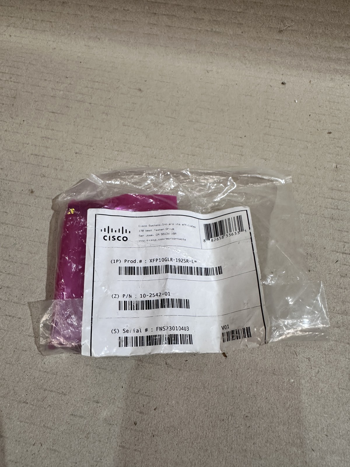 Cisco XFP10GLR-192SR-L 10-2542-01 10GbE Fiber Optic Link SFP Module