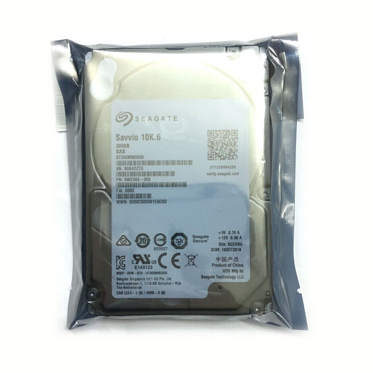 NEW SEAGATE 300GB Savvio 10K.6 ST300MM0006 2.5" 6Gbps SAS 9WE066 Hard Drive