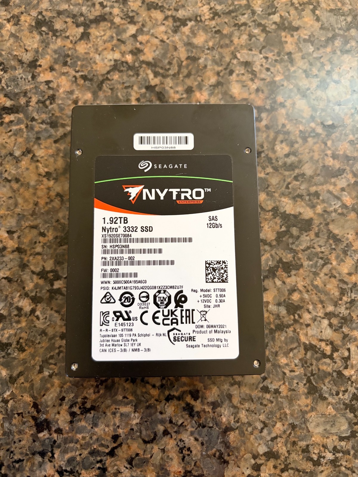 Seagate NYTRO 3332 SSD 1.92TB SAS 12Gb/s 2.5 Enterprise 100% Health