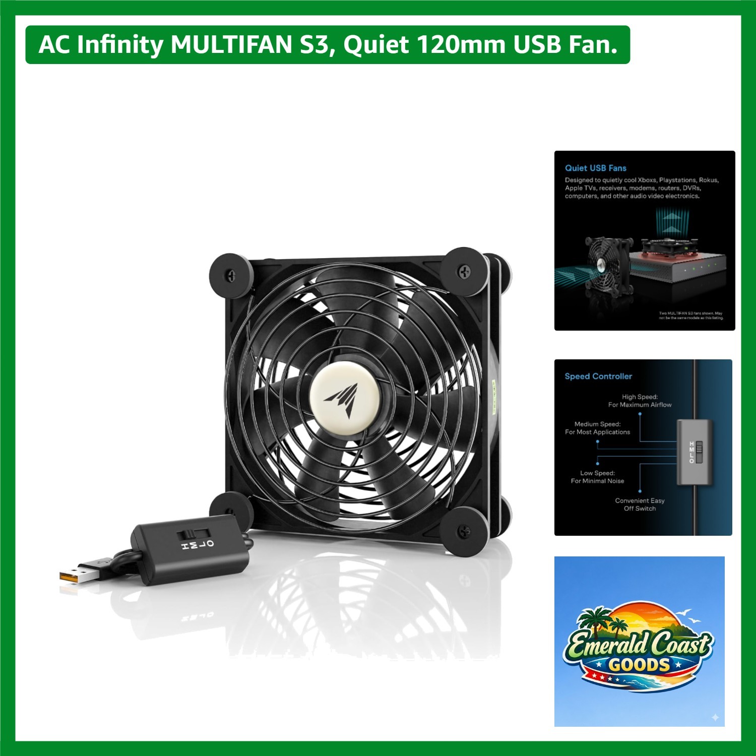 MULTIFAN S3, Quiet 120mm USB Fan.