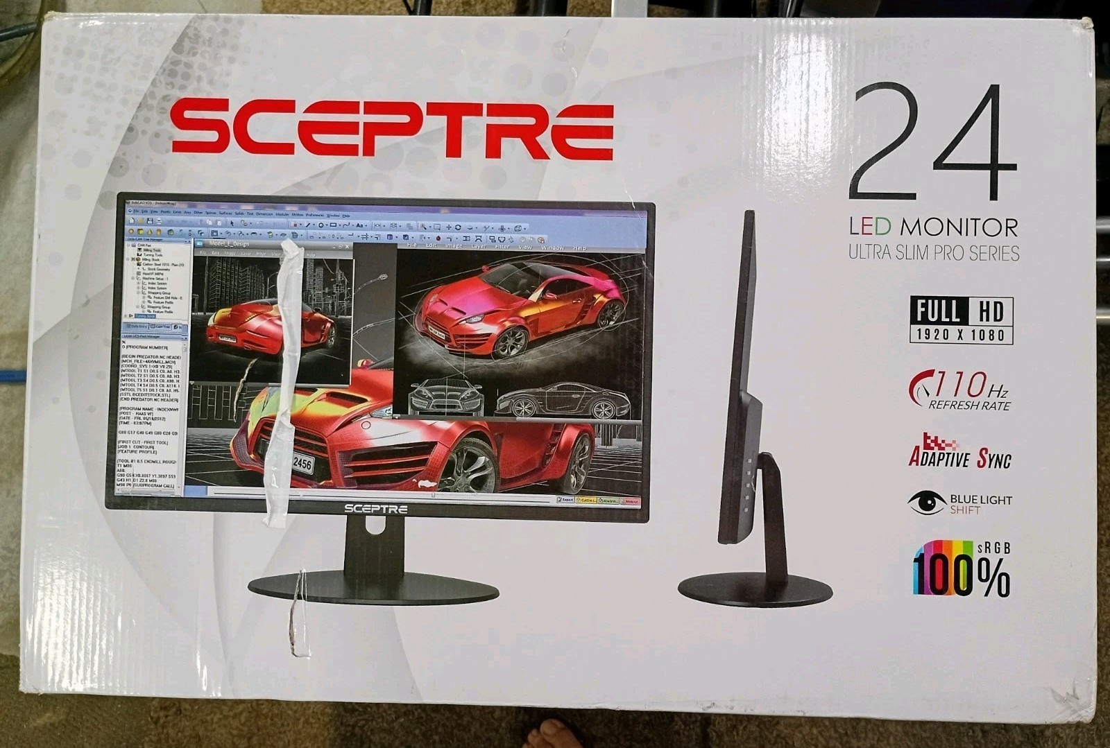Sceptre 24" Ultra Slim Pro Series 110HZ 1080p LED Monitor 2x HDMI VGA Build-in