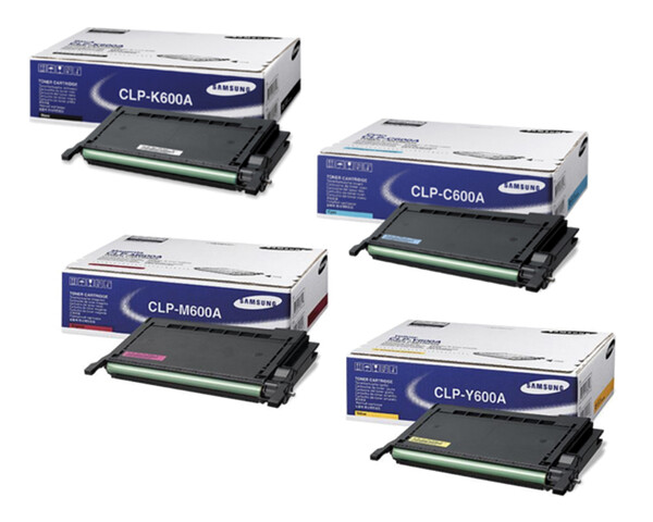 Set of 4 New Sealed Genuine Samsung K600A C600A  M600A Y600A Toner Cartridges