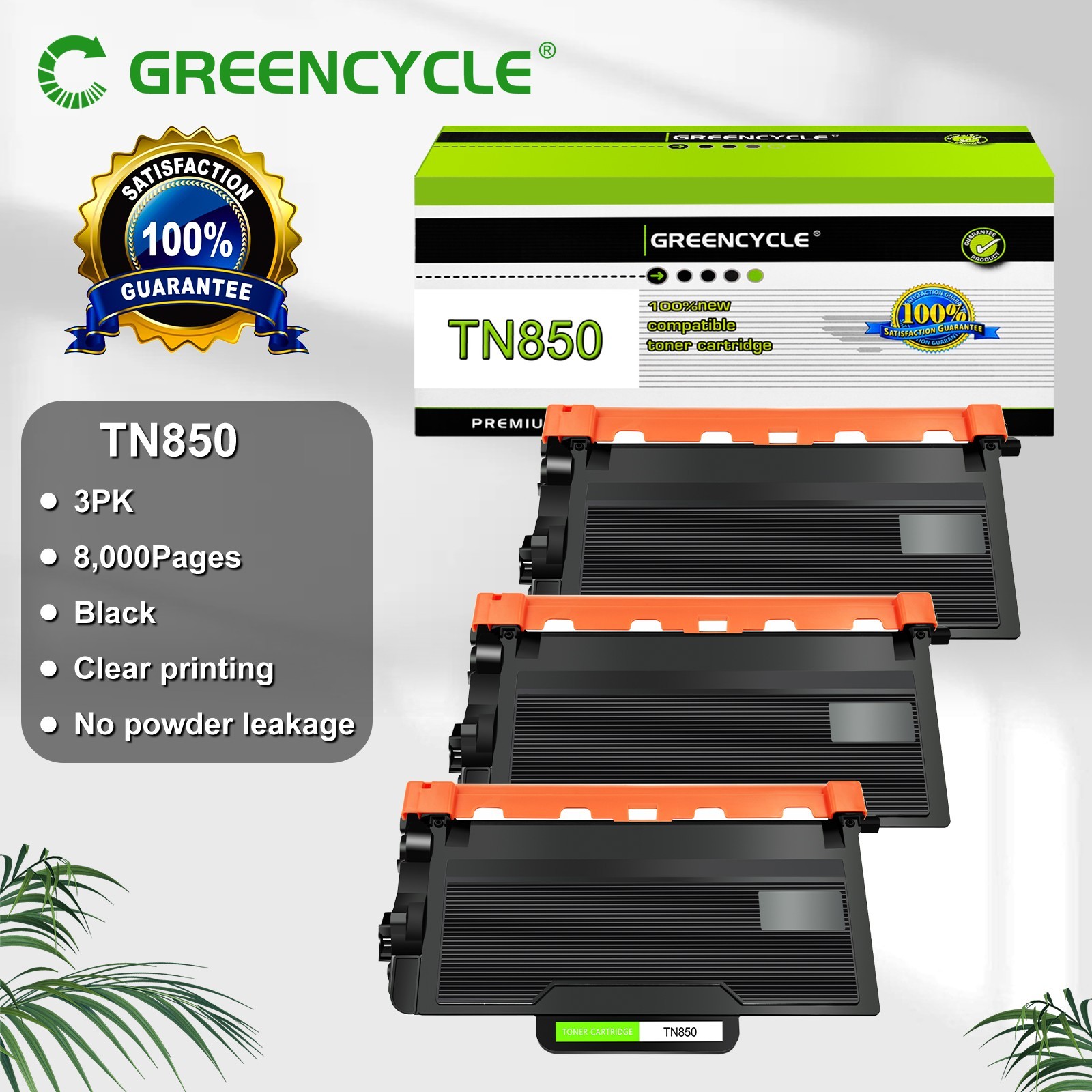 3PK TN850 TN-850 Toner Compatible with Brother HL-L5200DW HL-L6200DW MFC-L5800DW
