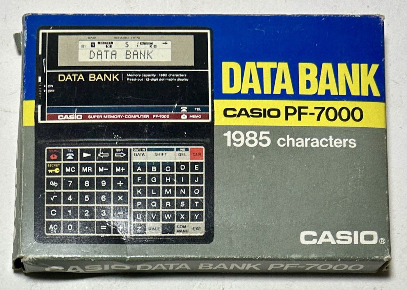 Vintage 1985 CASIO DATA BANK  PF-7000 Telephone Memo W Box and Manual Japan RARE