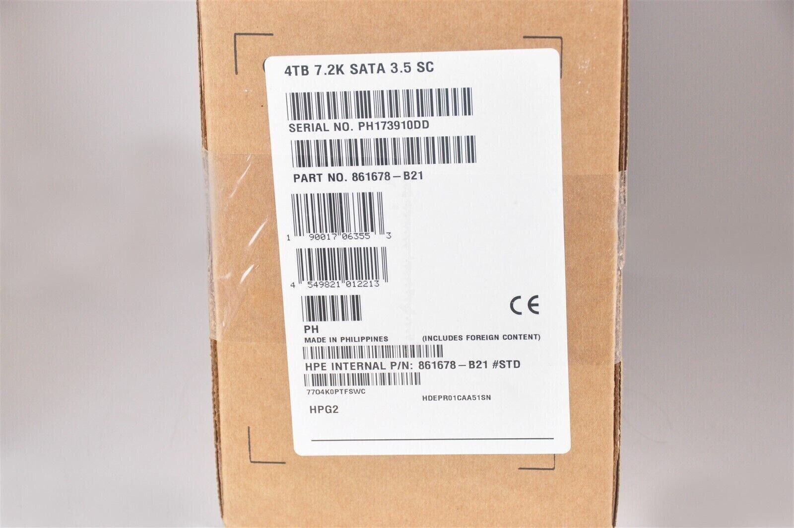 NEW HP HPE 4TB SATA 6G MDL 7.2K LFF 3.5" SC HDD 861678-B21 862127-001 HARD DRIVE