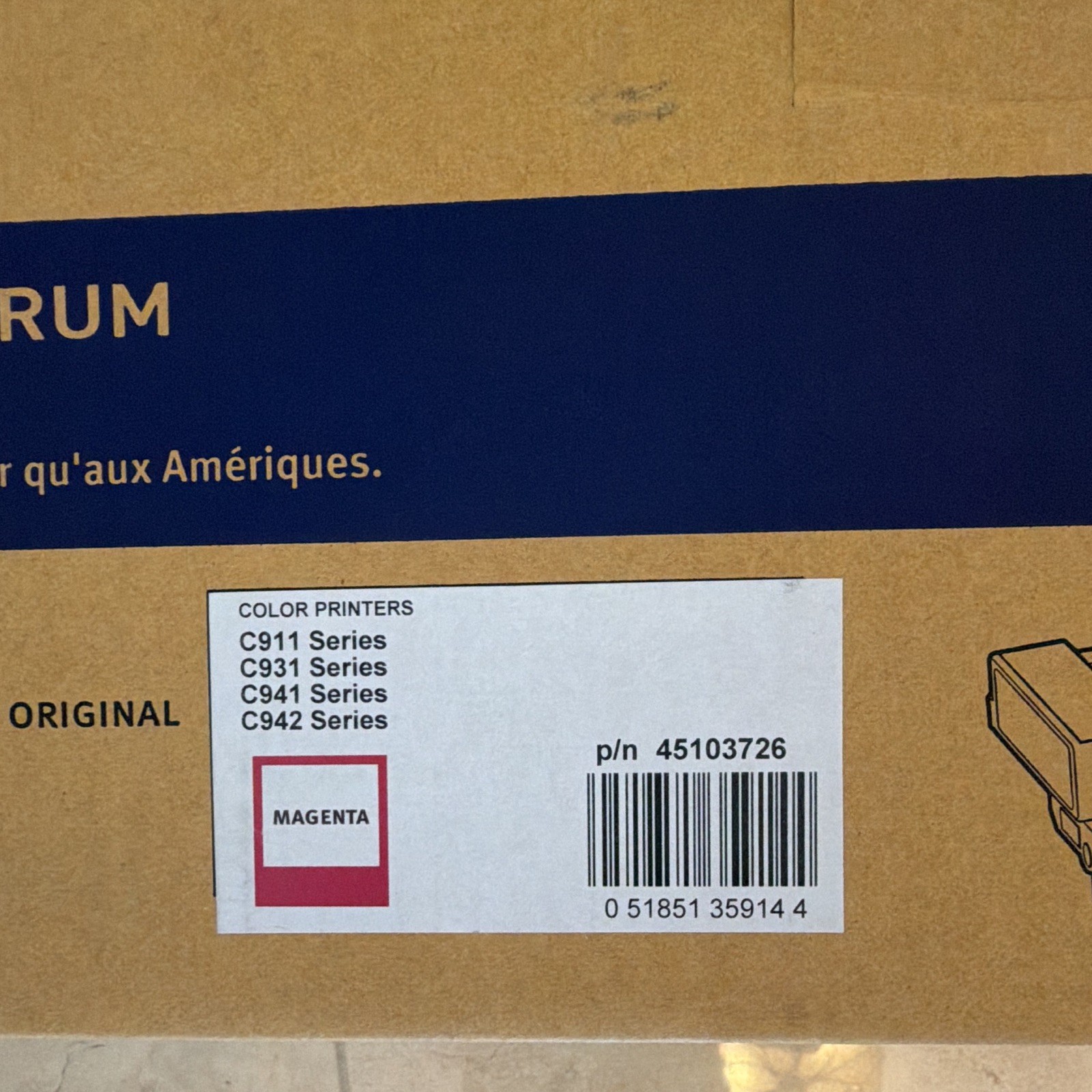 New Sealed OKI Magenta Drum Unit 45103726 for C911 C931 C941 C942 Series