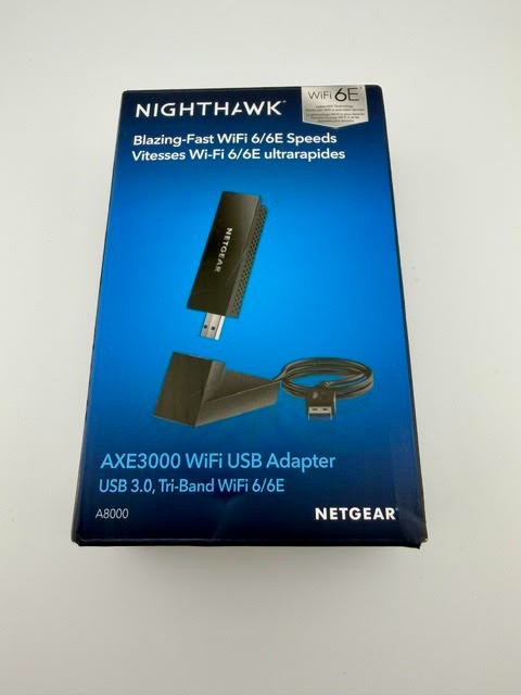 NEW OPEN BOX NETGEAR Nighthawk AXE3000 USB Wi-Fi 6E Adapter Tri-Band Wireless