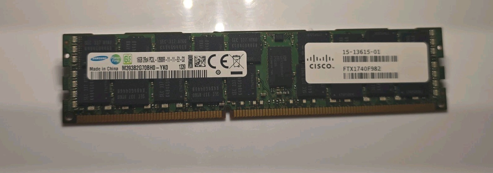 Cisco 15-13615-01 Samsung 16GB DDR3L-1600 ECC RDIMM 2Rx4 PC3L-12800R M393B2G70BH