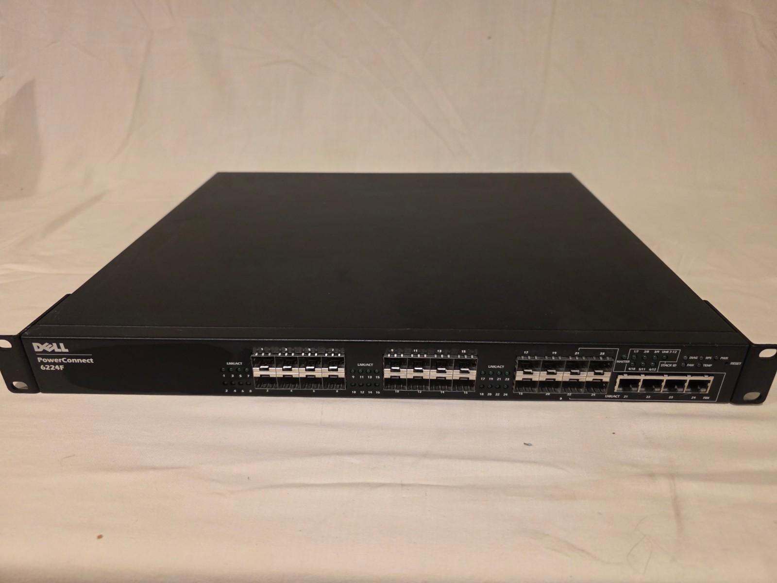 Dell PowerConnect 6224F — 24-Port SFP Gigabit Managed Switch - Pulled Working