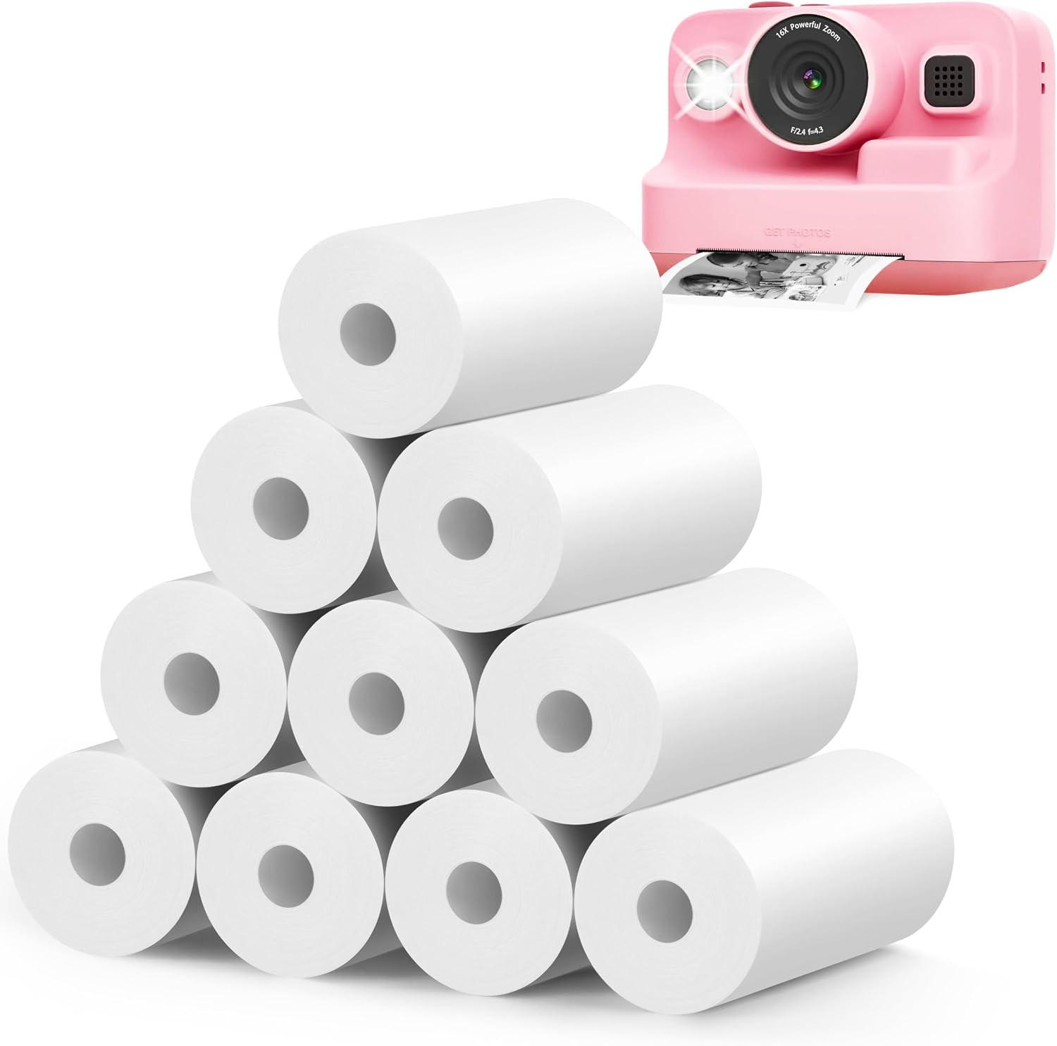 10 Rolls Instant Camera Refill Print Paper, HD Print Camera Paper