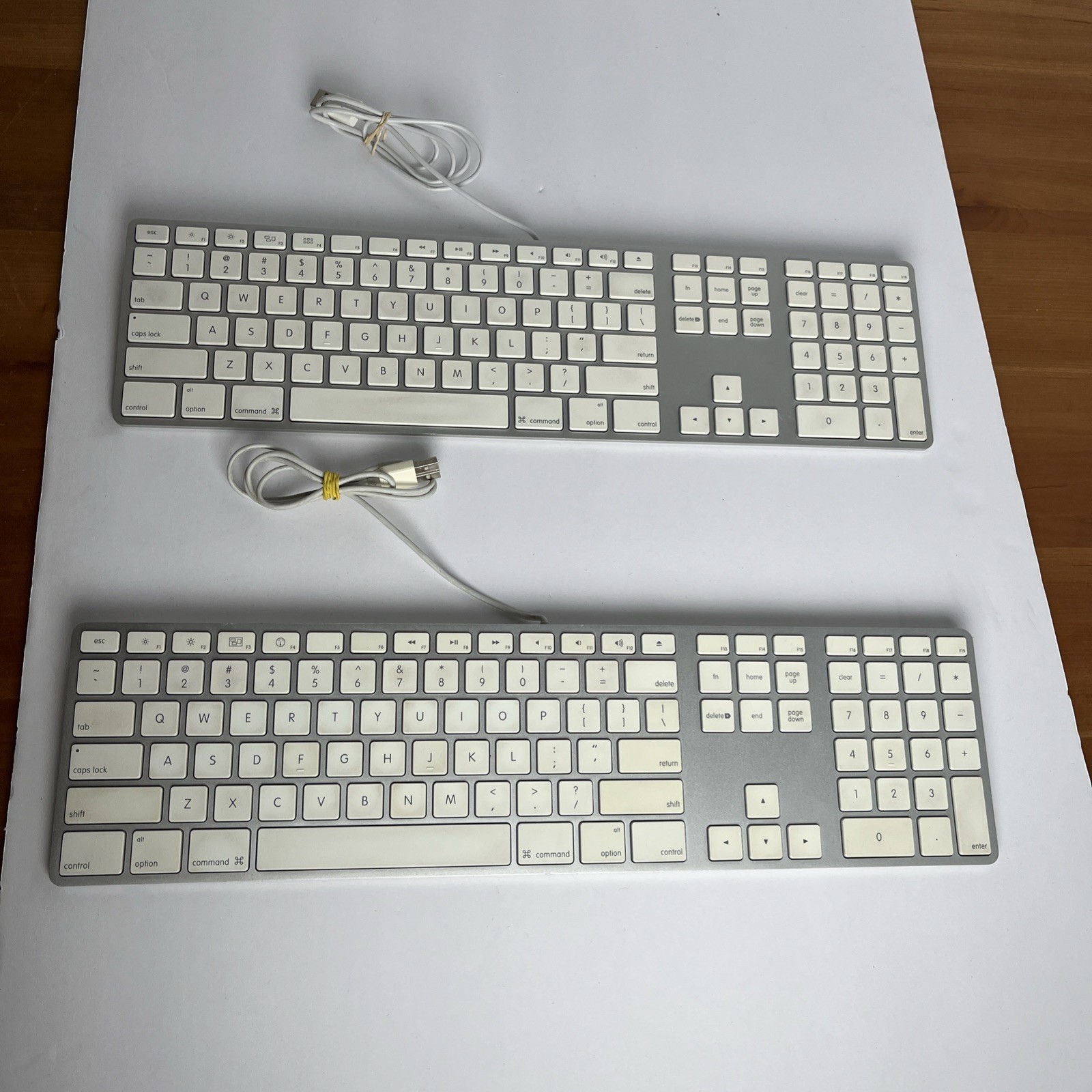 2 Apple A1243 Wired USB Aluminum Numeric Pad Keyboards (1x 2007 1x 2015) WORKS