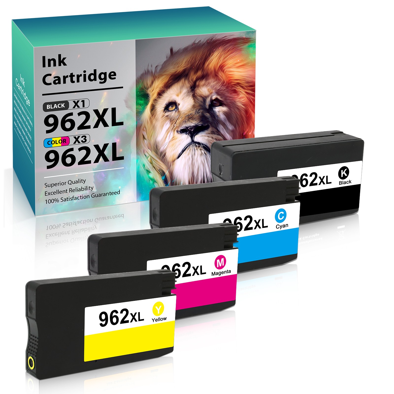4PK 962XL BCMY Ink for HP 962 OfficeJet Pro 9010 9015 9019 9016 9018 9025 9020
