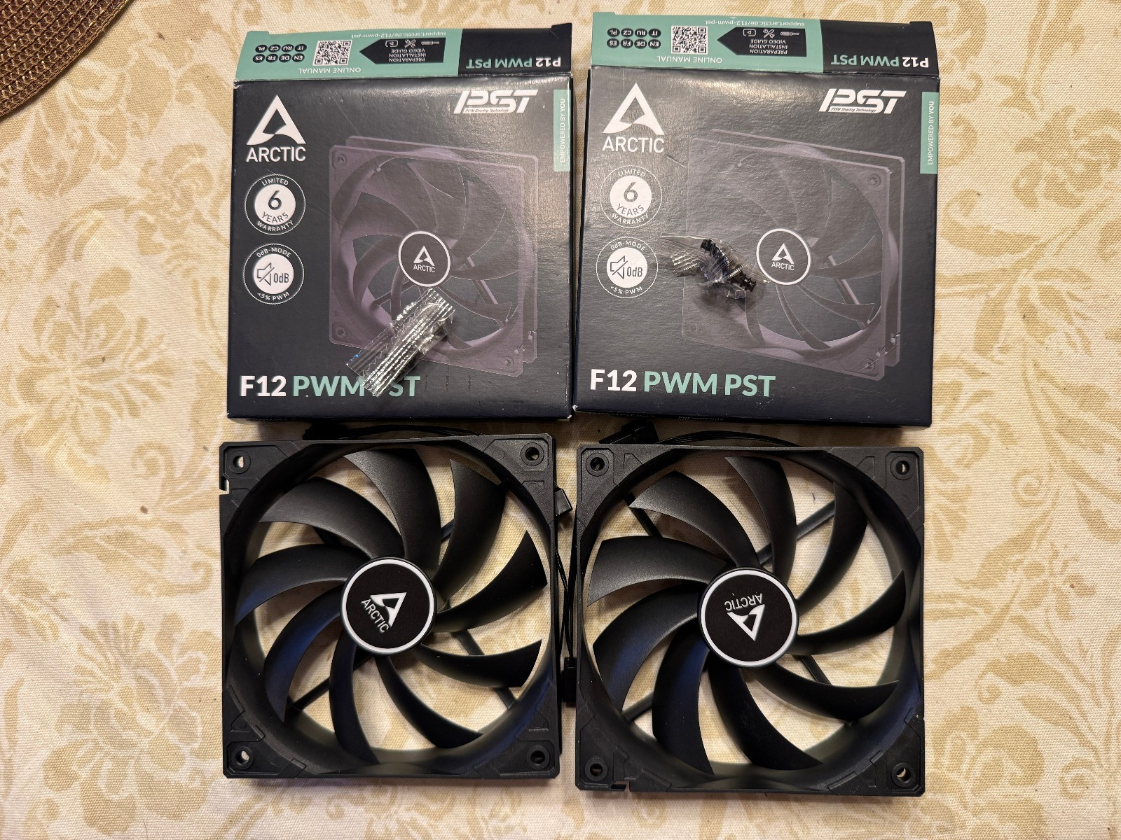 Two Brand New ARCTIC F12 PWM PST - 120mm Case Fan with PWM Sharing Technology