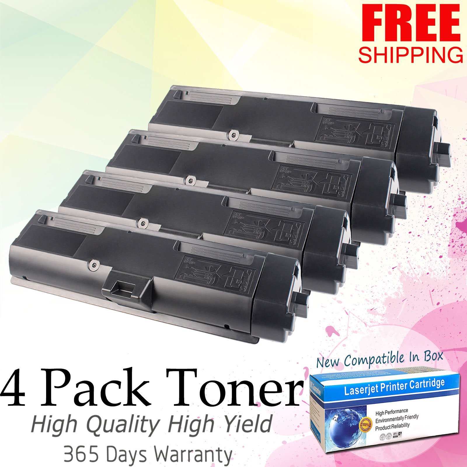 4 Pack Black TK-1152 Toner For Kyocera ECOSYS P2235DN P2235DW M2135DN M2635DW