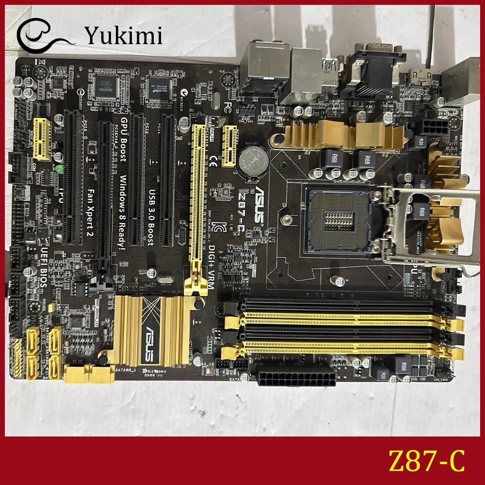 FOR ASUS Z87-C DDR3*4 32GB LGA 1150 HDMI VGA DVI ATX Ｍotherboard Test OK