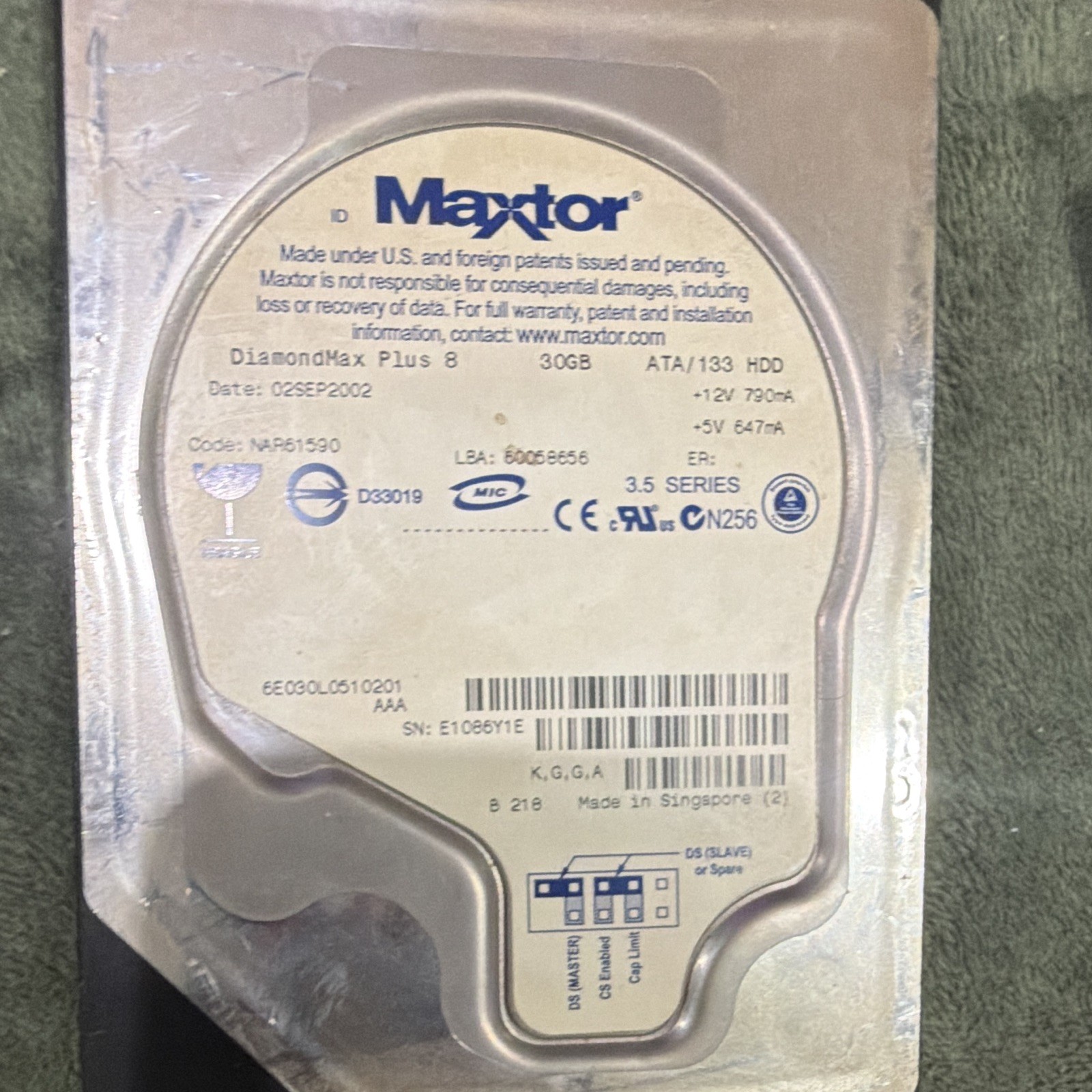 Maxtor Diamondmax Plus 8 30GB 7.2K 2MB ATA 3.5'' 6E030L0