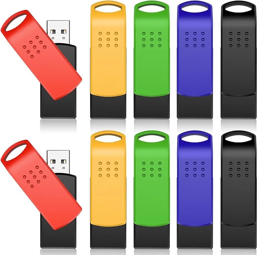 KEXIN 16GB Flash Drive 10 Pack USB 2.0 Thumb Drives Swivel Bulk USB Drive