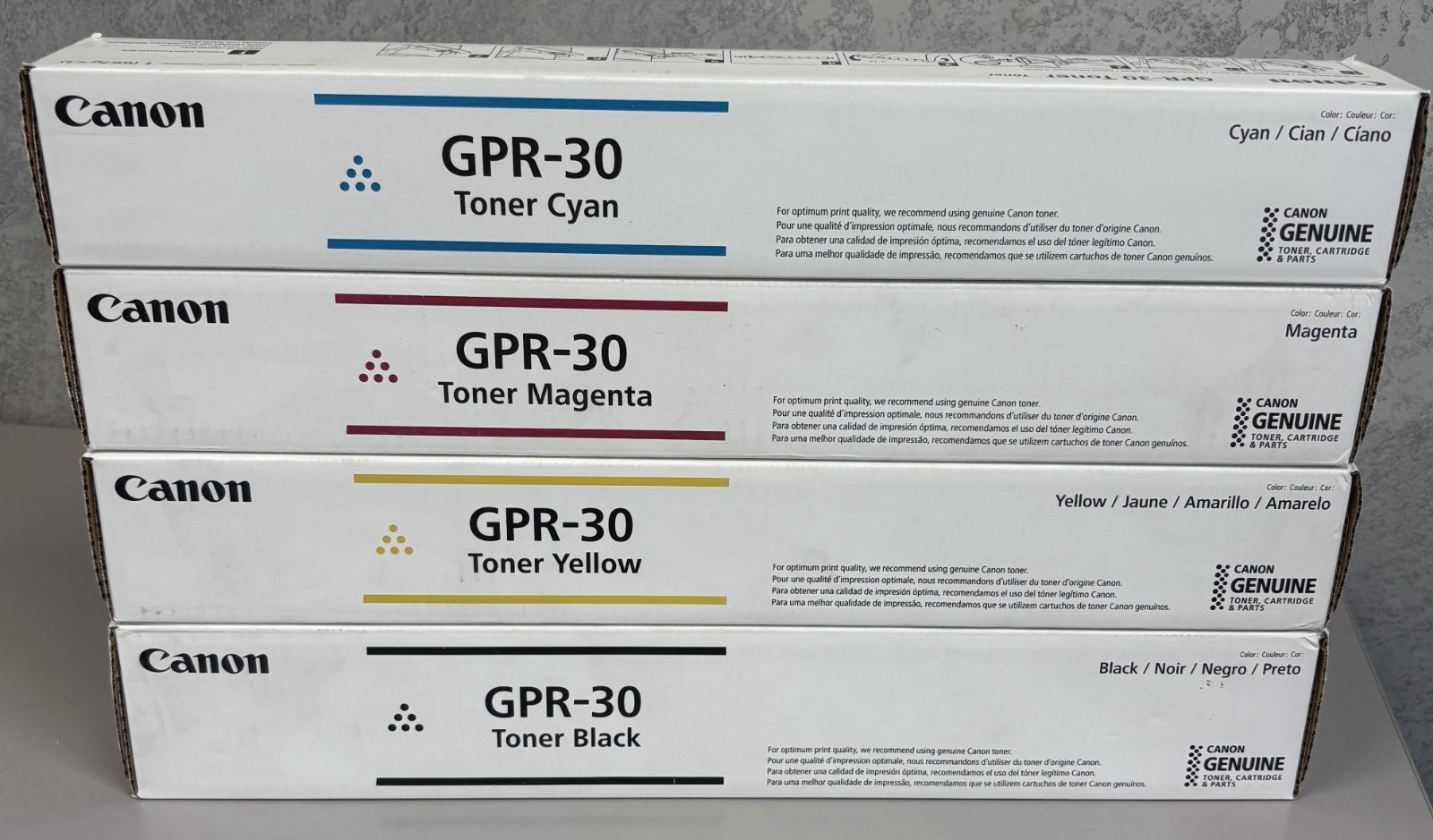 Canon Genuine GPR-30 Toner Set Black Cyan Magenta Yellow OEM C5045 C5255 Sealed
