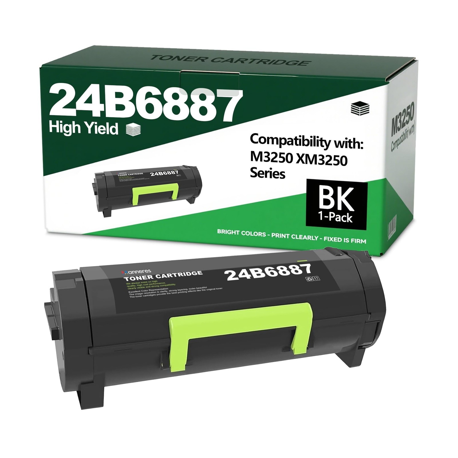 24B6887 Black Toner Cartridge High-Yield (22,000 Pages) Replacement for Lexma...