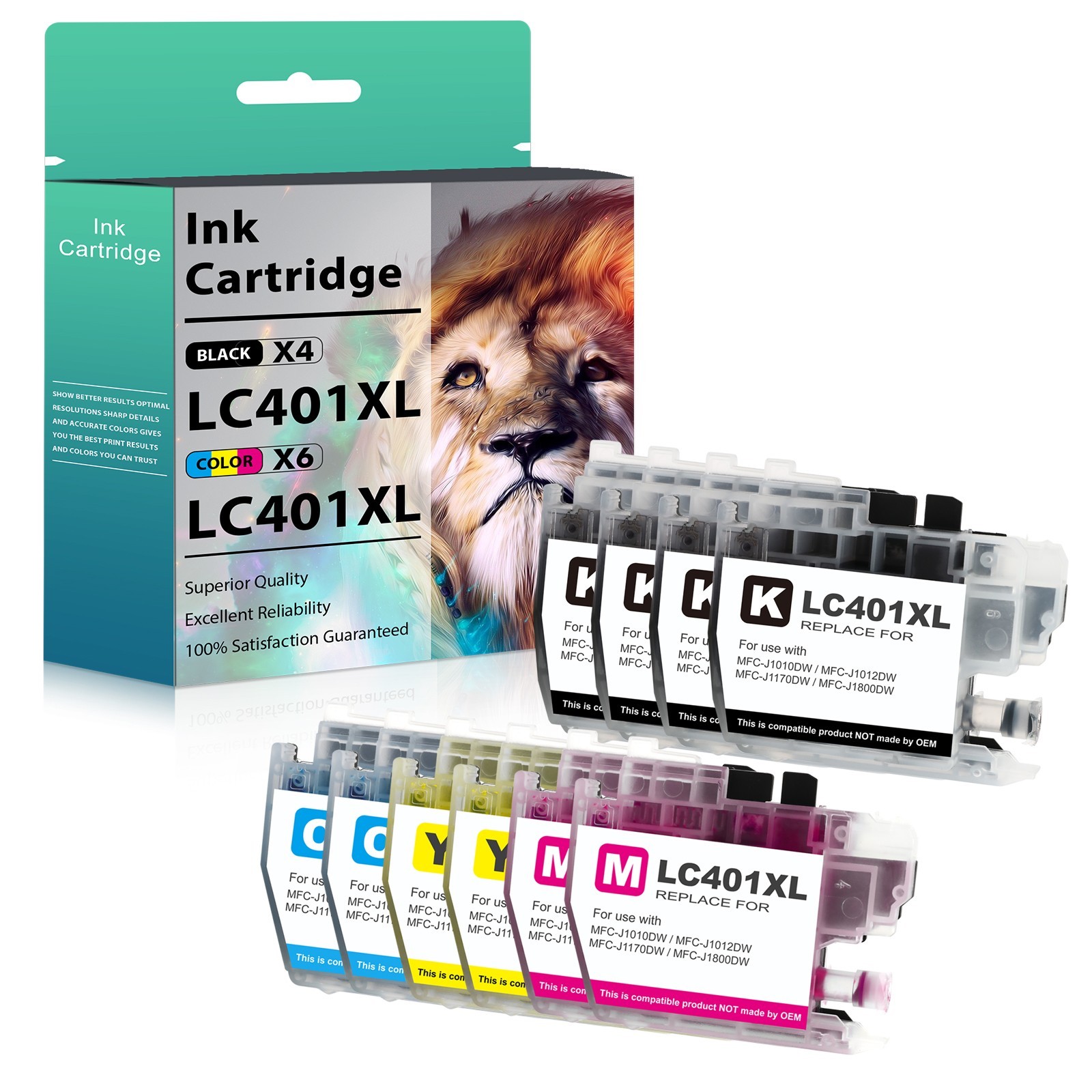 LC401XL LC-401 Ink Cartridges for Brother MFC-J1010DW MFC-J1012DW MFC-J1170DW