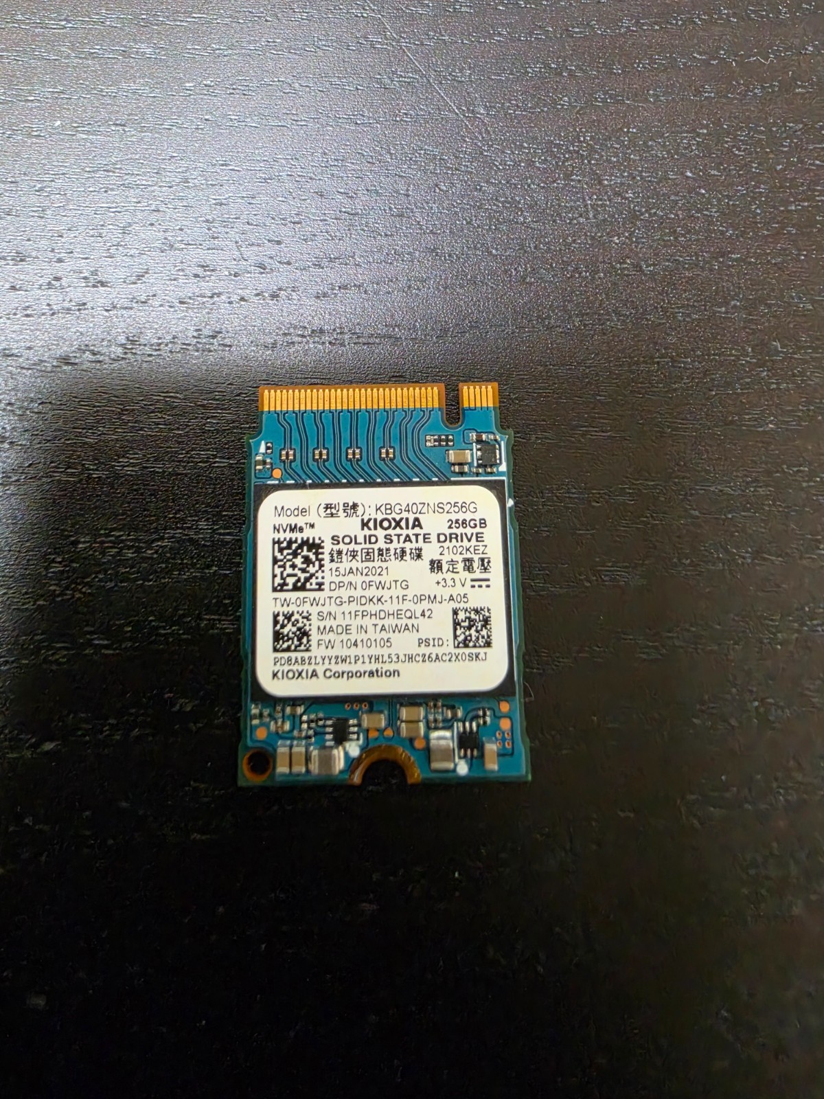 KIOXIA KBG40ZNS256G 256GB NVMe M.2 Internal SSD 0FWJTG for Laptop PC