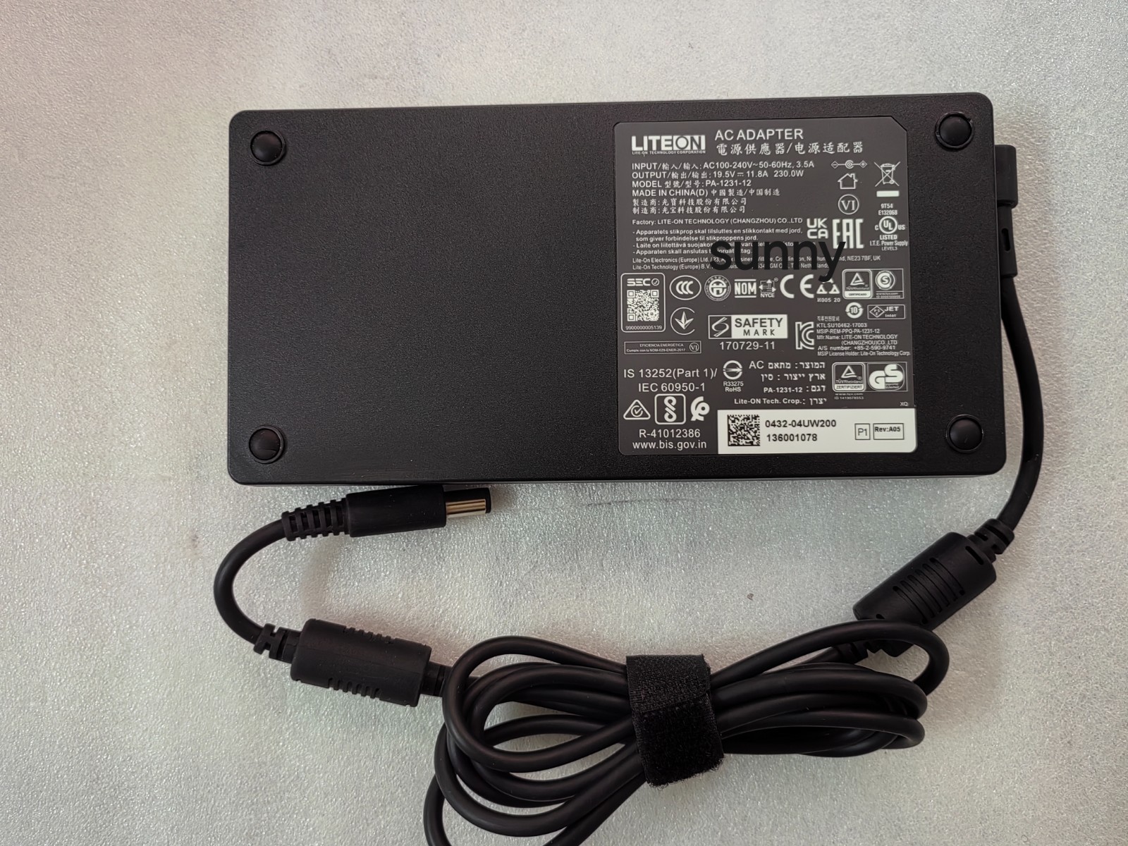 Original LITEON 19.5V 11.8A PA-1231-12 For Intel NUC 8 VR NUC8i7HVK 230W Adapter