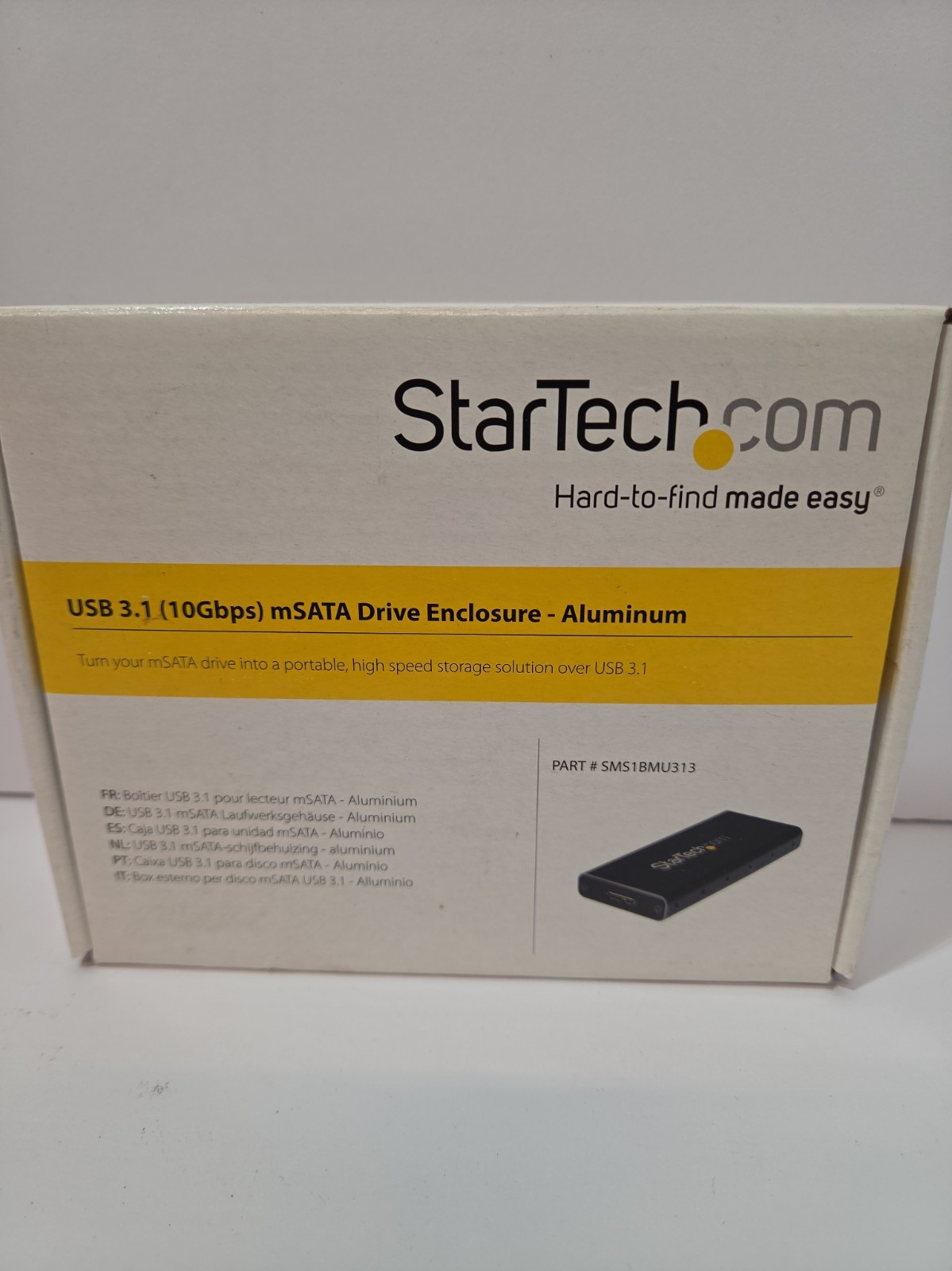 StarTech M.2 NGFF SATA Enclosure USB 3.1 (10Gbps) with USB-C Cable Open Box