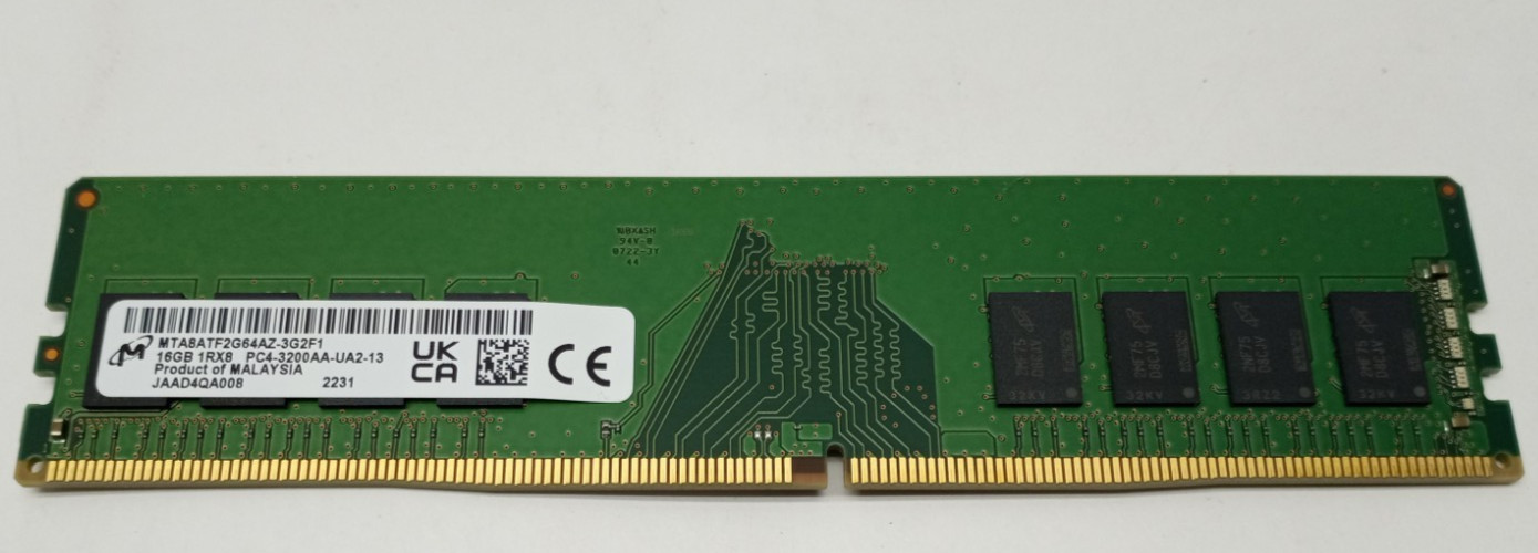 Micron 16GB 1RX8PC4-3200AA-UA2-13 MTA8ATF2G64AZ-3G2F1 UDIMM Desktop RAM KD289