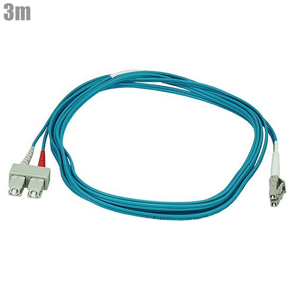 3m 10ft LC/SC 50/125 10Gb Duplex MultiMode Optic Fiber Optics Optical Cable Aqua