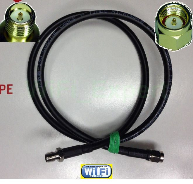 TIMES® 1-30' LMR-195 Coax WiFi Extension Cable SMA Male to RP-SMA Female USA