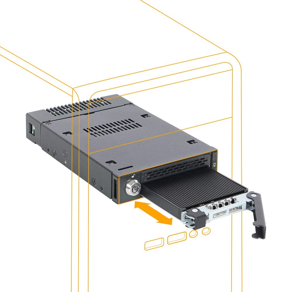 M.2 PCIe 3.0/4.0 NVMe Removable Mobile Rack Enclosure for External 3.5” Drive