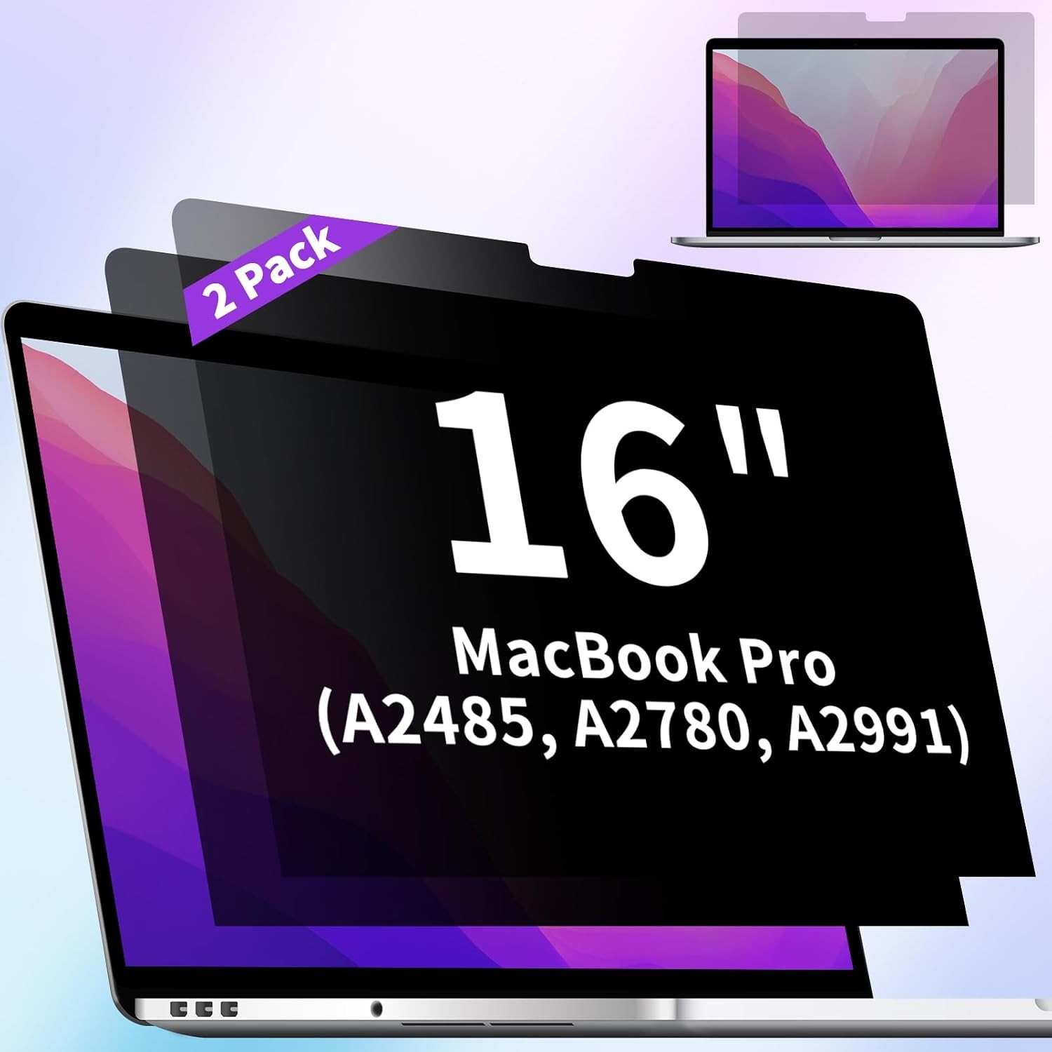 2 Pack Privacy Screen Compatible with MacBook Pro 16 Inch Screen Protector (2021