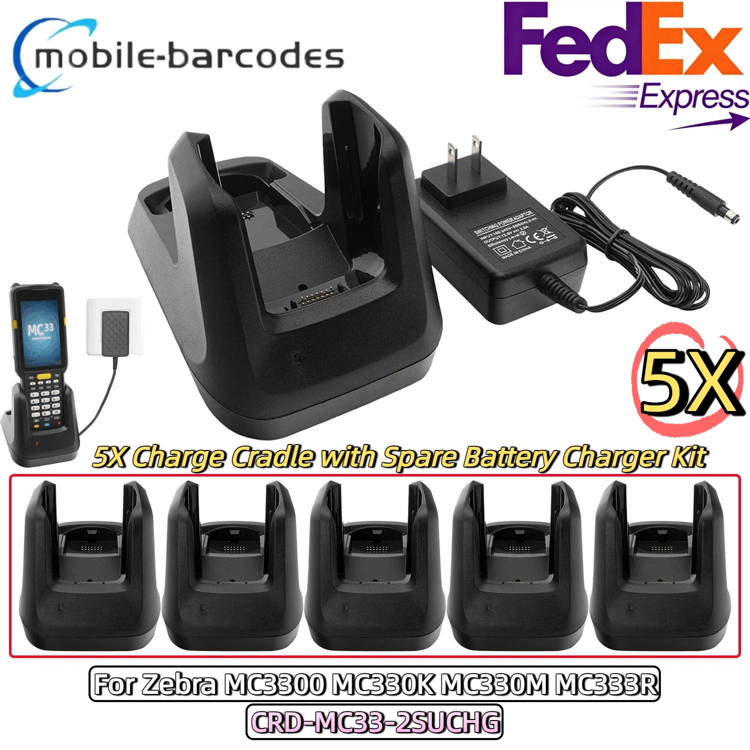 5pcs MC3300 Charging Cradle For Zebra MC330K MC330M MC333R CRD-MC33-2SUCHG-01