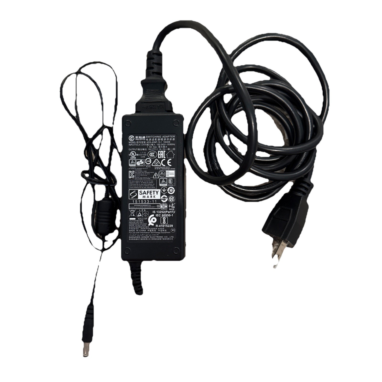Genuine Hoioto Power Adapter 19V 1.58A for HP 24M Micro-edge Monitor 24" Charger