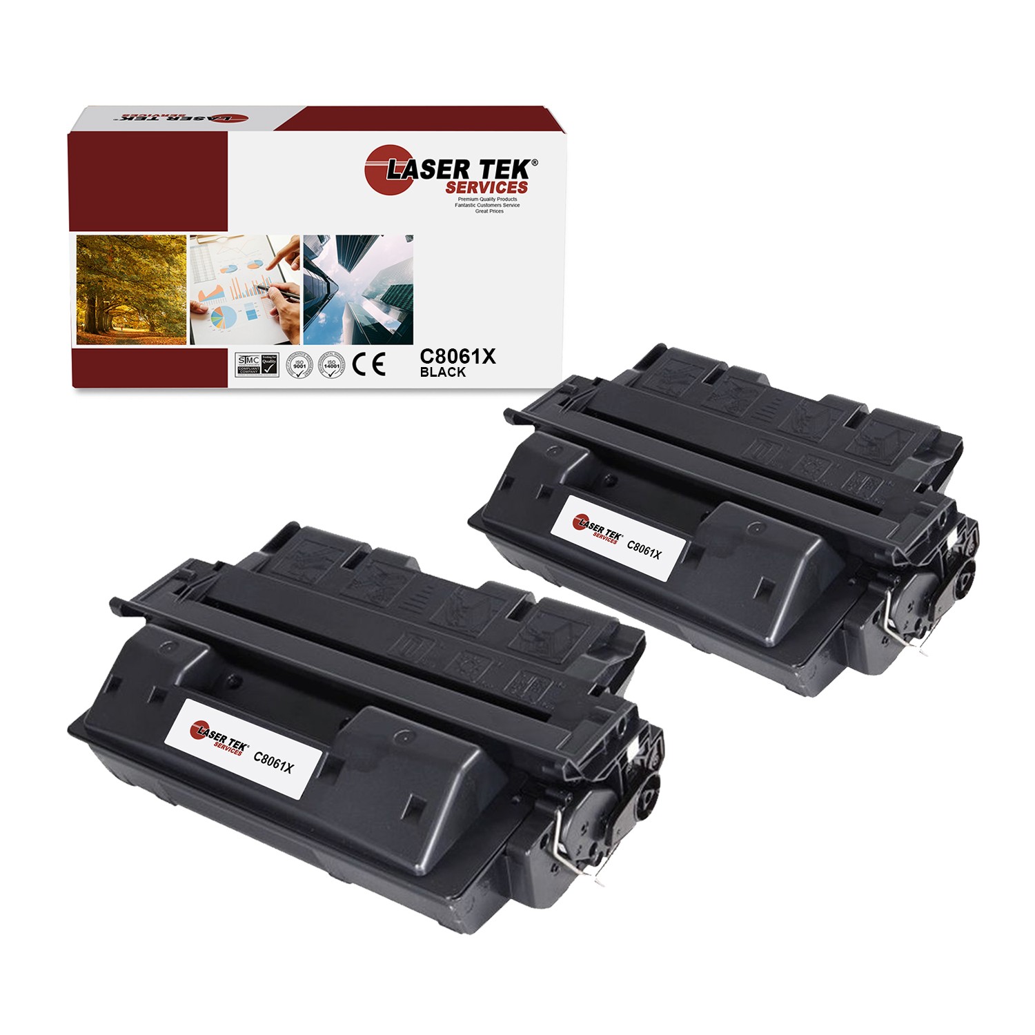 2Pk LTS 61X C8061X Black HY Compatible for HP LaserJet 4100 4100dtn 4100n Toner