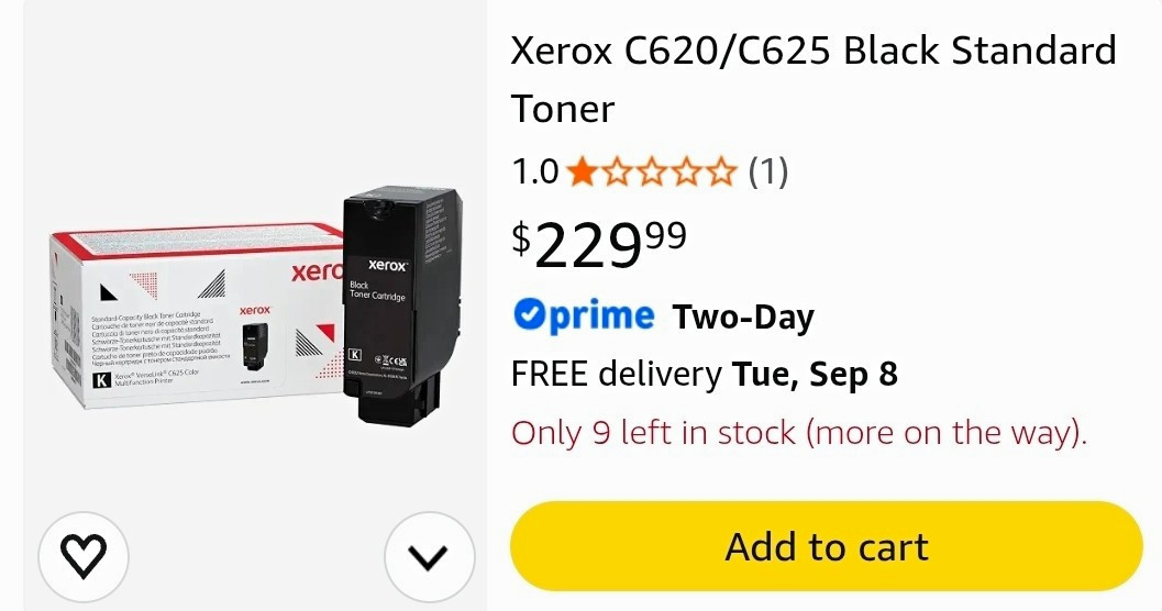 Xerox Genuine Black Toner Cartridge for VersaLink C62X Series 006R04616
