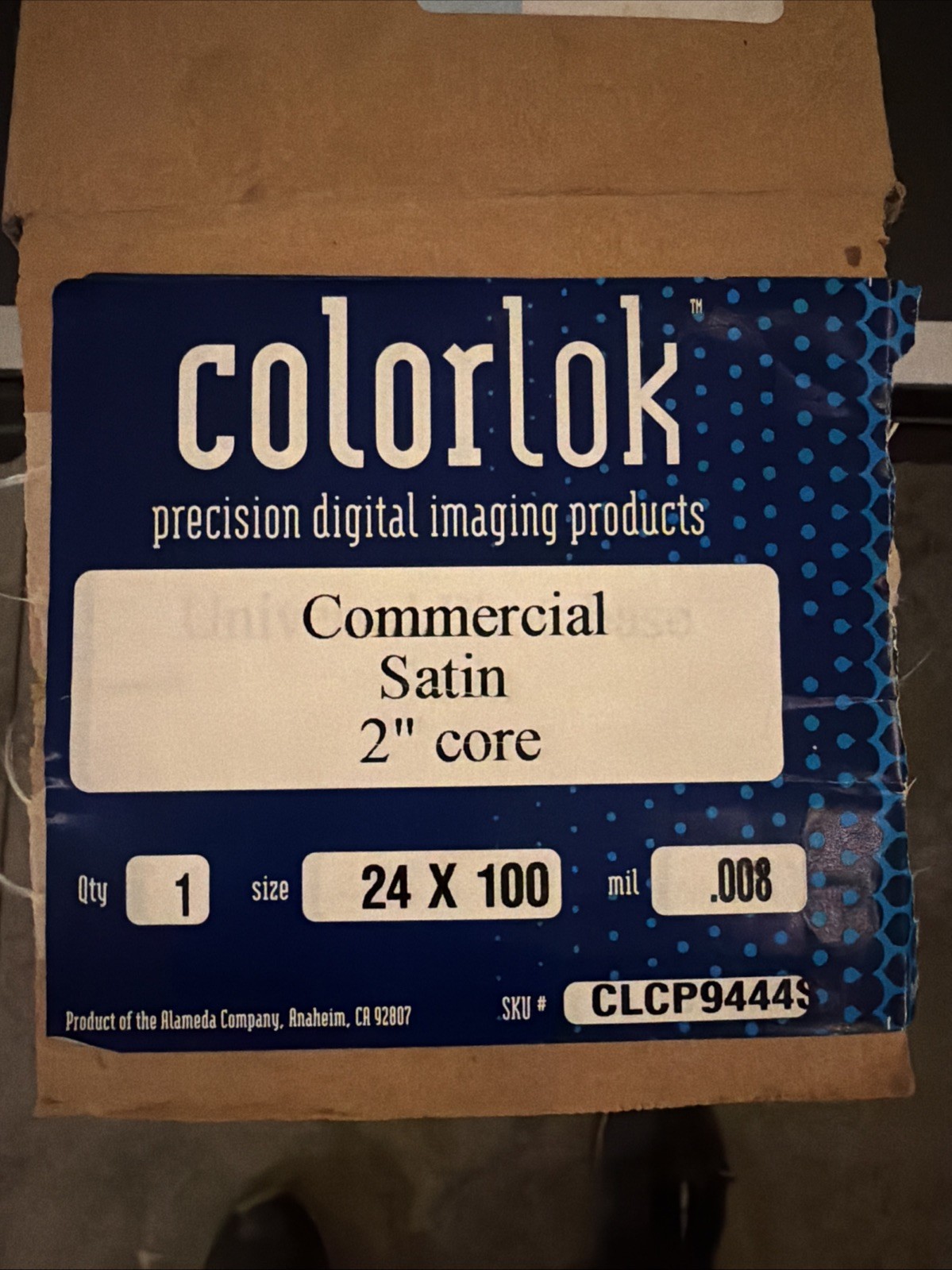 ColorLok Commercial Satin Photo Paper Roll - 24 x 100ft, 2 Core - New