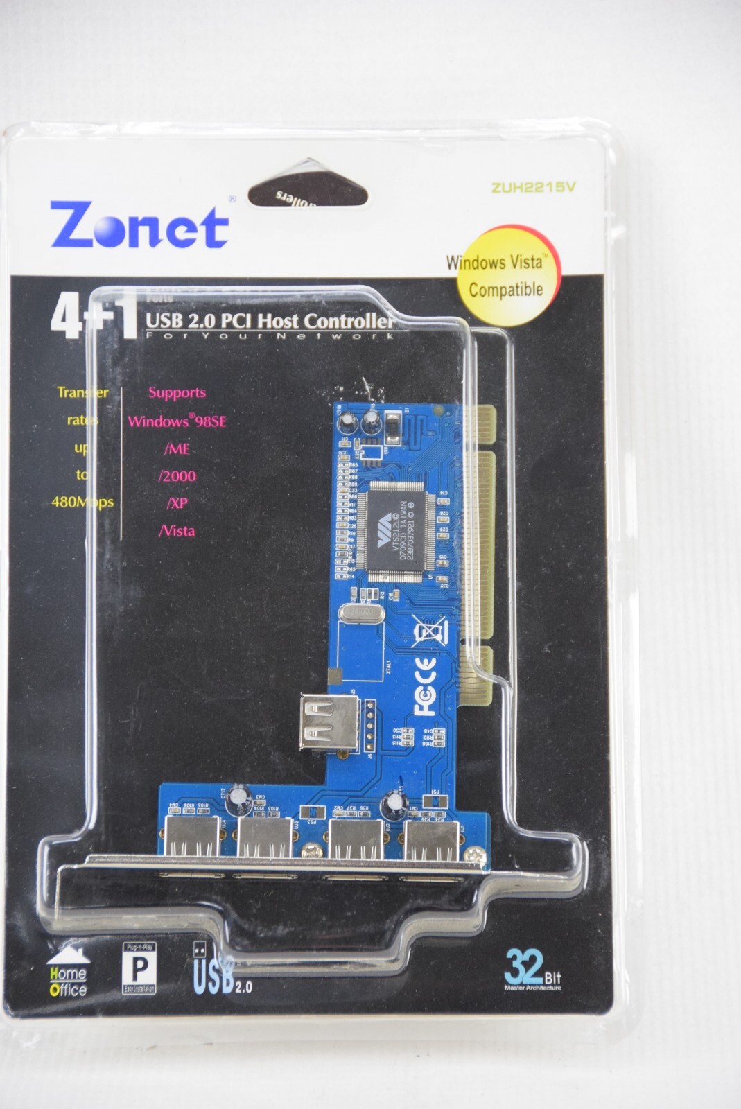 Zonet ZUH2215V 4 +1 Ports USB 2.0 PCI Host Controller