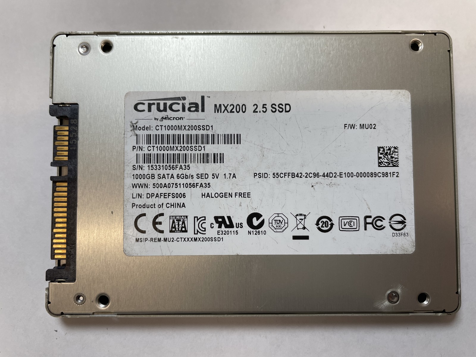 Crucial MX200 1TB 2.5" SATA III Internal SSD CT1000MX200SSD1